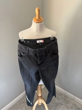 CAbi Black Washed Ankle Hi Low Crop Jeans #4519